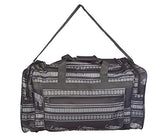 21 Inch Fashion Print Gym Dance Cheer Travel Duffle Bag (Gray Stripe Elephant)