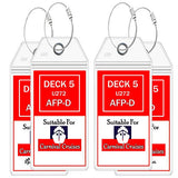 (4 tags) Cruise luggage tags for Carnival Cruise Line - Wide Luggage Tags for Carnival Cruise Line