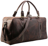 Polare Mens Vintage Leather Duffel Overnight Travel Duffle Weekender Bag (X-Large 23.2'')