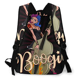 Casual Backpack,Character Rockabilly Boogie Vintage Of P,Business Daypack Schoolbag For Men Women Teen