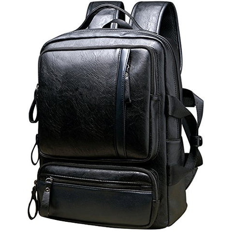 Berchirly Mens Women Bookbag Vintage Large Laptop Backpack for school Travel Rucksack Black