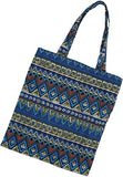 Zuzify Printed Cotton Canvas Shoulder Or Carry Tote Bag. Zuz0014 Os Blue