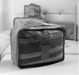 6 Set Packing Cubes,Travel Luggage Organizer-3 Travel Cubes + 3 Pouches (Grey)