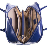 McKlein, W Series, LA Grange, Top Grain Cowhide Leather, 15" Leather Vertical Patented Detachable -Wheeled Ladies' Laptop Briefcase, Navy (96497)