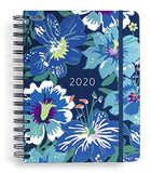 Vera Bradley Large 17 Month Daily Planner, August 2019 - December 2020, 8.75" x 7.25" with Stickers and Daily, Weekly, Monthly Views, Moonlight Garden
