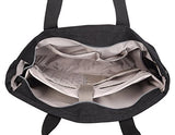 Crest Design Women handbag Tote Shoulder Bag for Laptops up to 17 inch (X-Large, Black)