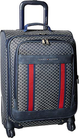 Tommy Hilfiger Unisex Diamond Jacquard 21" Upright Suitcase Navy One Size