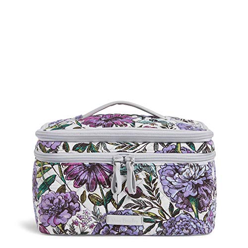 Vera Bradley Iconic Brush Up Cosmetic Case, Signature Cotton, Lavender Meadow