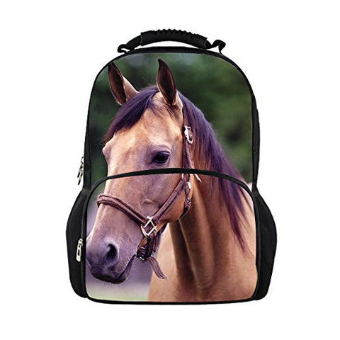 Thikin Crazy Horse Cool 3D Animals Children School Book Bags Printing Backpacks