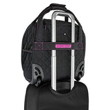 Zegur Quilted Rolling Underseat Carry-On Luggage - Wheeled Travel Tote Bag