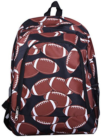 Fashion Print Medium Sized Backpack - Custom Personalization Available (Football Print)