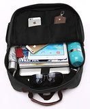 Berchirly Men's Vintage Canvas School Backpack Laptop Bookbag Black