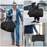 Carry on Garment Bags Convertible Suit Bag with Shoes Compartment Waterproof 2 in 1 Travel Duffle Bag Large Garment Bags Garment Duffle Bag for Men Black
