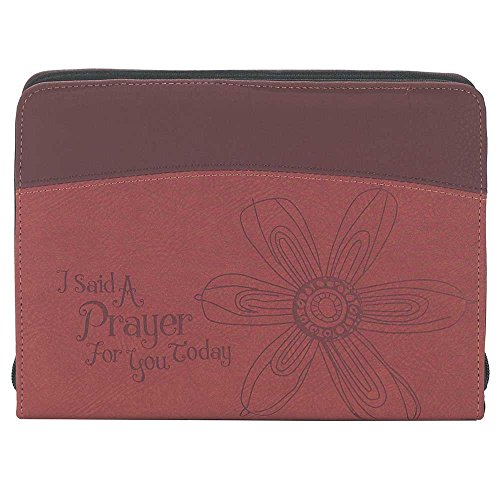 Said a Prayer for You Burgundy 7 x 9.5 Leather Like Vinyl Thinline Bible Cover Case