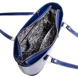 McKlein, M Series, Cristina, Top Grain Cowhide Leather, Leather Ladies' Tote with Tablet Pocket, Navy (97547)