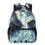 Multi leisure backpack,Phoenix Mythical Firebird Fantasy Animal Wate, travel sports School bag for adult youth College Students