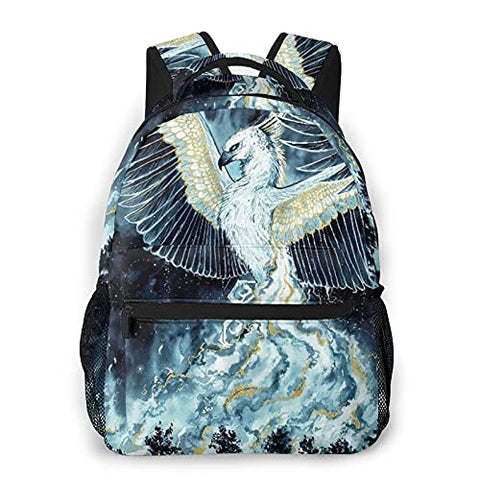 Multi leisure backpack,Phoenix Mythical Firebird Fantasy Animal Wate, travel sports School bag for adult youth College Students