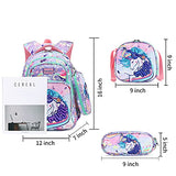 Unicorn Backpack for Girls, Kids School Backpack with Insulated Lunch Box, 16 Inch Preschool Backpack Matching Lunch Box Pencile Case, Primary Elementary Kindergarten BookBag Set - Purple