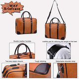 Banuce Vintage Genuine Oil-waxed Leather Briefcase for Men Business Attache Case Tote 14 inch