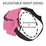 DALIX Small Fanny Pack Waist Pouch S XS Size 24 to 31 in Hot Pink