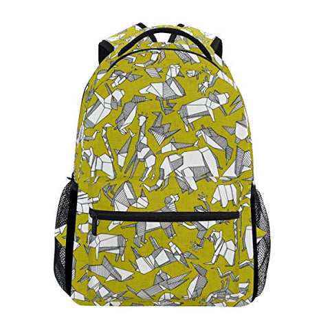 Stylish Japanese Paper Origami Backpack- Lightweight School College Travel Bags, ChunBB 16" x 11.5" x 8"