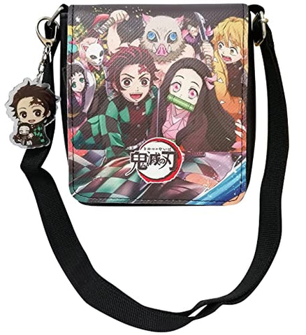 Anime Nezuko Cosplay Messenger Bags & Purse Set Shinobu Shoulder Bags GIft for Anime Fans