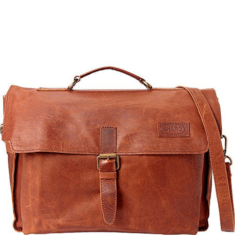 Sharo Leather Bags Leather Brief (Dark Brown)