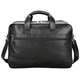 Polare Men'S Real Soft Napa Leather 17'' Briefcase Laptop Business Bag Black