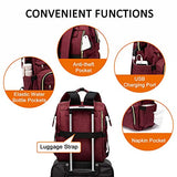 Laptop Backpack for Women Fashion Travel Bags Business Computer Purse Work Bag with USB Port, Wine Red