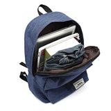 AUGUR Casual Laptop Backpack Light-Weight Classic Bookbag Rucksack for Travel - Blue