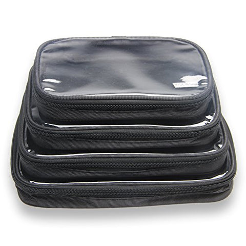 Damero 4Pcs Clear Toiletry Bag Packing Cubes, Travel Carry Organizer Case For Electronic