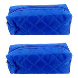 𝐊𝐢𝐧𝐠𝐬𝐥𝐞𝐲 Quilted Cosmetic Bag - Multi-Purpose Zipper makeup Bag Pouch - Cosmetic Bag Pouch Handy Organizer - Cosmetic Bag Organizer Pouch for Travel with Zipper, Blue - Lot of 2