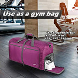 Gonex 60L Foldable Travel Duffel Bag Water & Tear Resistant, Rose Red