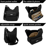 Baggallini Criss Cross Travel Crossbody Bag, Black, One Size