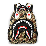 NiYoung Big Capacity Backpck, Shark Teeth Army Camo Anti-Theft Multipurpose Bookbag with Padded Straps, Casual College School Daypack, Camping Outdoor Backpack, Business Computer Bag