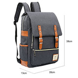 ABage Unisex Laptop Backpack Vintage Business College School Backpack Fits 15" Laptop, Black