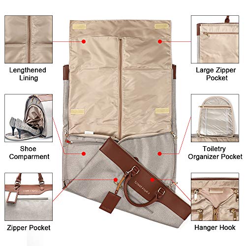 Costway 2 In 1 Duffel Garment Bag Hanging Suit Travel Bag W/ Shoe  Compartment & Strap Dark Grey : Target