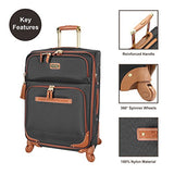 Steve Madden Luggage Large Softside 28" Expandable Suitcase With Spinner Wheels (Global Black)