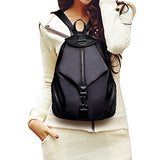 ABage Women's Studded Backpack Waterproof Nylon College Backpack Purse School Bag, Black