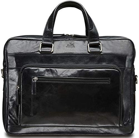 Mancini Single Compartment 15.6" Laptop/Tablet Briefcase in Black