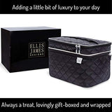 Ellis James Designs Large Travel Makeup Bag for Women - Black Make Up Bag for Women - Travel Cosmetic Bag - Makeup Case Gifts for Women, Makeup Organizer Bag, Travel Toiletry Bag for Women