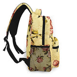 Multi leisure backpack,Old Fashioned Victorian Style Rose Dramatic C, travel sports School bag for adult youth College Students