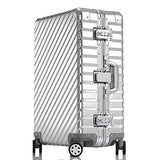 Enkloze KLASIK Aluminum Carry-On Suitcase - Spinner 100% Aluminum TSA Approved (Suitcase - 24", Silver)