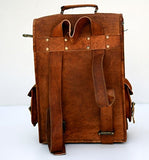 Vintage Leather Macbook Briefcase 2-In-1 Leather School Bag Backpack Rucksack