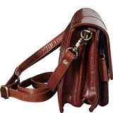 Mancini Leather Goods Buffalo Leather Unisex Bag with Front Organizer (Brown)