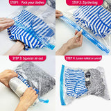 Premium Travel Storage Compression Bags for Clothes |8 Pack 4L 4M| Zippered, Roll Up, Space-Saving - No Vacuum Luggage Accessories | Heavy-Duty Airtight - Waterproof Seal - Reusable