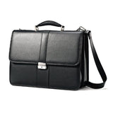 Samsonite Leather Flapover Case, Black