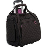 Delsey Quilted Rolling Underseat Tote- Exclusive (Black)