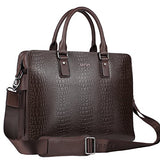Banuce Genuine Leather Briefcase for Men Business Slim Laptop Attach Case Tote Menssenger Bag
