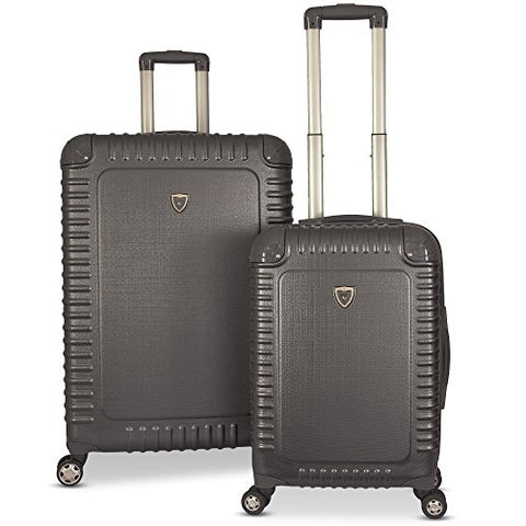 Gabbiano The Armor Collection Hardside 2-Piece Spinner Luggage Set (Dark Grey)